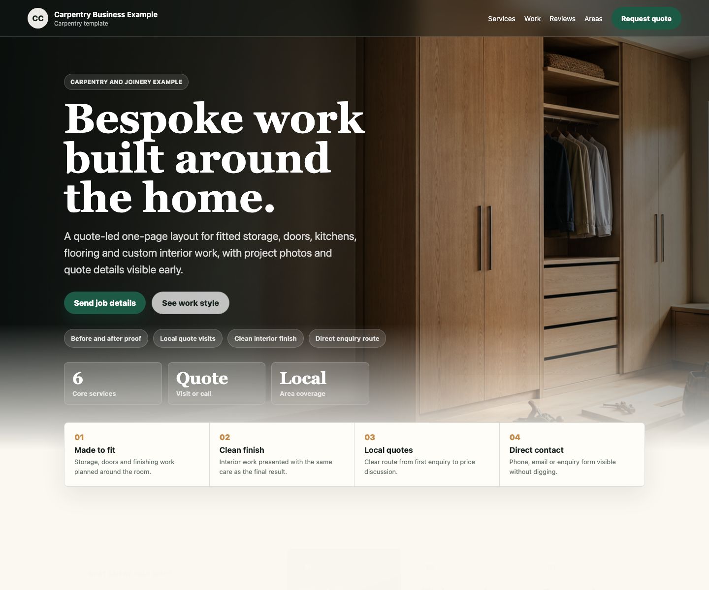 Carpentry website example